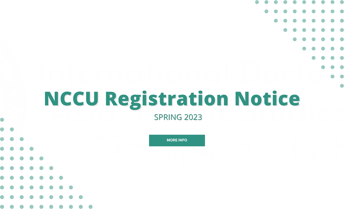 [Announcement] NCCU Registration Notice of the 2023 Spring Semester IMES